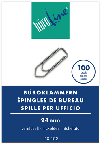 BROLINE Broklammern Gr.2 110102 vernickelt, 24mm 100 Stck
