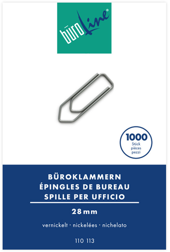 BROLINE Broklammern Gr.3 110113 vernickelt, 28mm 1000 Stck
