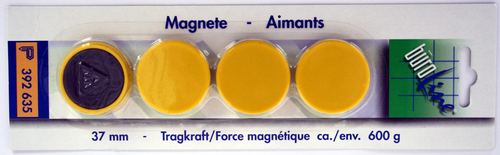 BROLINE Magnet 37 mm 392635 gelb 4 Stck