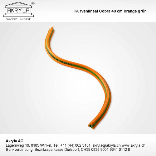AKRYLA Kurvenlineal 30cm 150/30 orange/grn