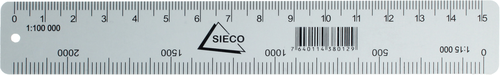 SIECO Kartenmassstab 15cm 116015 Alu