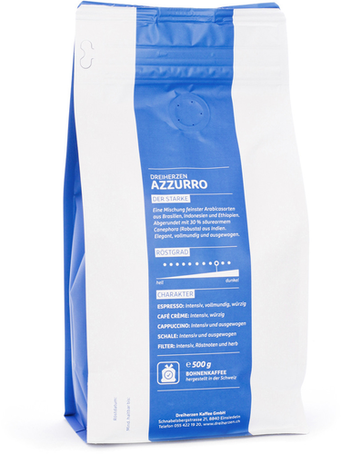 DREIHERZEN Bohnenkaffee 1kg 10062 Azzurro