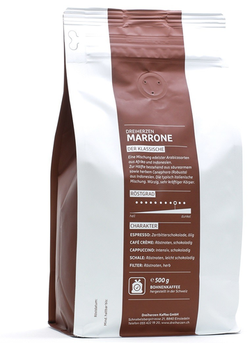 DREIHERZEN Bohnenkaffee 1kg 10074 Marrone