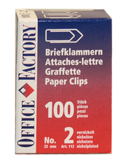 SMART OFFICE Büroklammern Gr.2 112 vernickelt, 23mm...