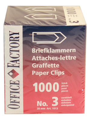 SMART OFFICE Broklammern Gr.3 1013 vernickelt, 28mm 1000 Stk.
