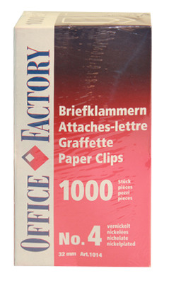 SMART OFFICE Broklammern Gr.4 1014 vernickelt, 32mm 1000 Stk.