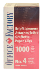 SMART OFFICE Büroklammern Gr.4 1014 vernickelt, 32mm...