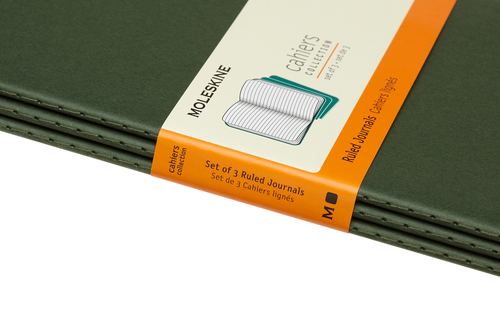 MOLESKINE Cahier L/A5, 3x, Liniert 855273 Myrtengrn 3 Stck