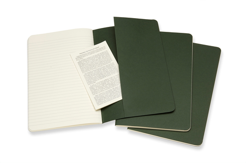 MOLESKINE Cahier L/A5, 3x, Liniert 855273 Myrtengrn 3 Stck