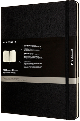MOLESKINE Pro Projekt-Planer HC XL 851373 schwarz,288 S.