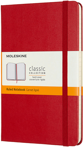 MOLESKINE Notizbuch Medium 18,2x11,8cm 626628 liniert, scharlachrot, 208 S.