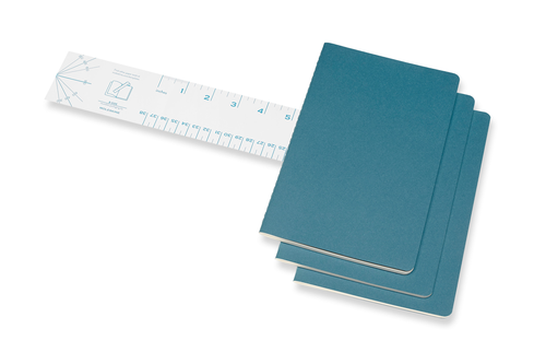 MOLESKINE Notizbuch Karton 3x L/A5 629599 liniert, lebhaftes blau,80 S.