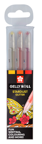 SAKURA Gelly Roll 0.5mm POXPGBSTA3D Startdust Glitter Happy 3 St.