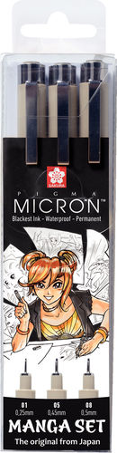 SAKURA Manga Pigma Micron Set POXSDKMAN3 3 Stck