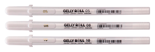 SAKURA Gelly Roll 0.3/0.4/0.5mm POXPGBWH3C White 3 Stck