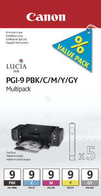 CANON Multipack Tinte PBK/CMY/GY PGI-9MULTI C PIXMA Pro9500 5 Stck