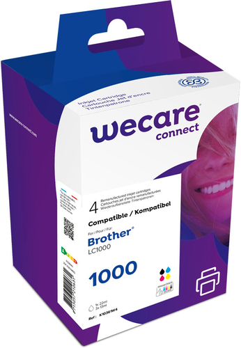 WECARE Multipack rebuilt CMYBK LC1000VAL z.Brother DCP-130 1x22/3x13ml