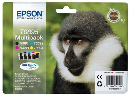 EPSON Multipack Tinte CMYBK T089540 Stylus S20/SX405 4x3.5ml