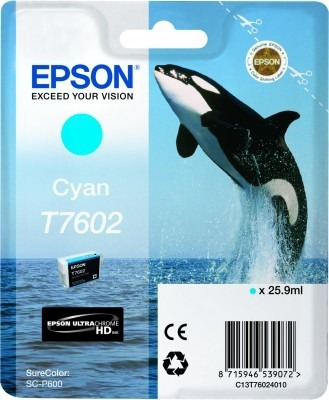 EPSON Tintenpatrone cyan T760240 SureColor P 600 25,9ml
