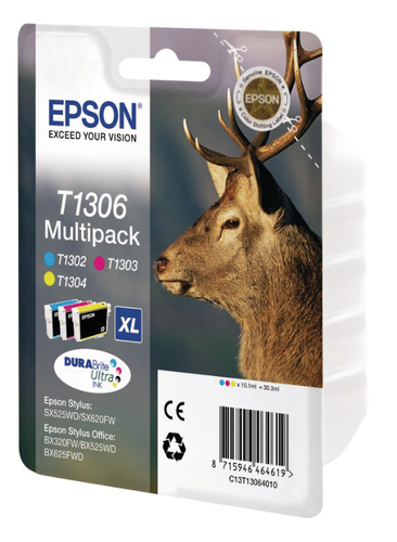 EPSON Multipack Tinte XL CMY T130640 Stylus SX525WD 3x10.1ml