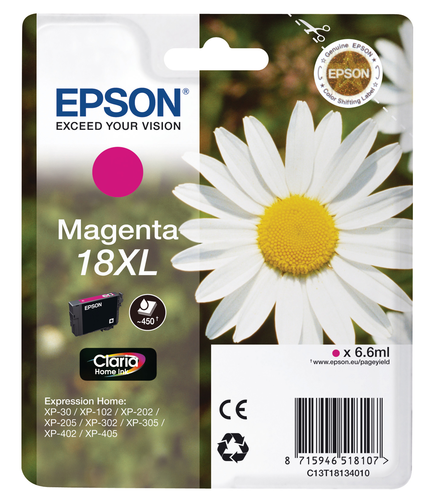 EPSON Tintenpatrone 18XL magenta T181340 XP 30/405 450 Seiten