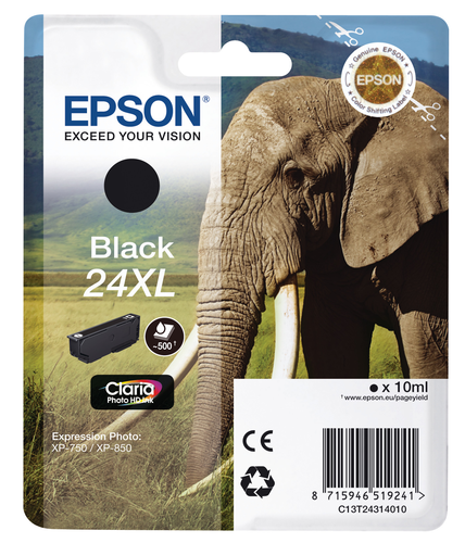 EPSON Tintenpatrone 24XL schwarz T243140 XP 750/850 500 Seiten