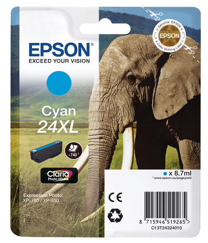 EPSON Tintenpatrone 24XL cyan T243240 XP 750/850 500 Seiten