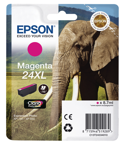 EPSON Tintenpatrone 24XL magenta T243340 XP 750/850 500 Seiten