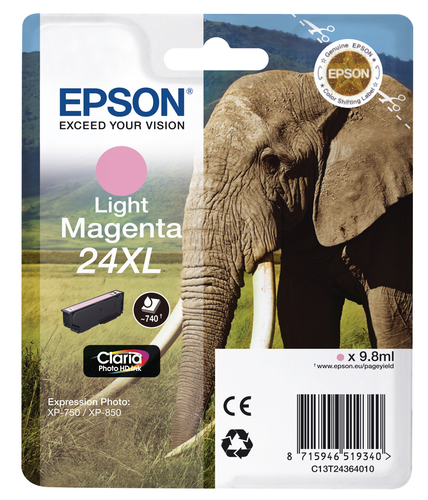 EPSON Tintenpatrone 24XL light mag. T243640 XP 750/850 500 Seiten