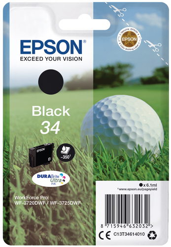 EPSON Tintenpatrone schwarz T346140 WF-3720/3725DWF 350 Seiten
