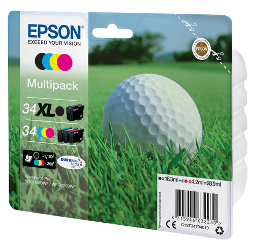 EPSON Multipack Tinte XL/Std. BK/CMY T347940 WF-3720/3725DWF 4-color
