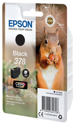 EPSON Tintenpatrone 378 schwarz T378140 XP-8500/8505/15000 240 Seiten