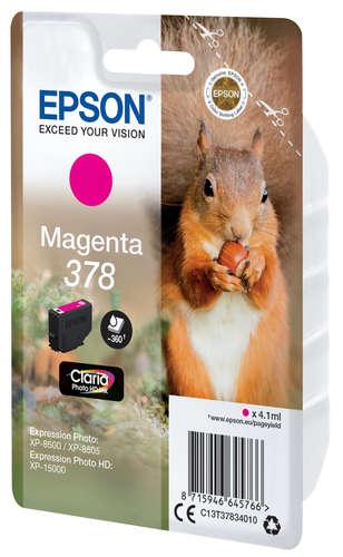 EPSON Tintenpatrone 378 magenta T378340 XP-8500/8505/15000 360 Seiten