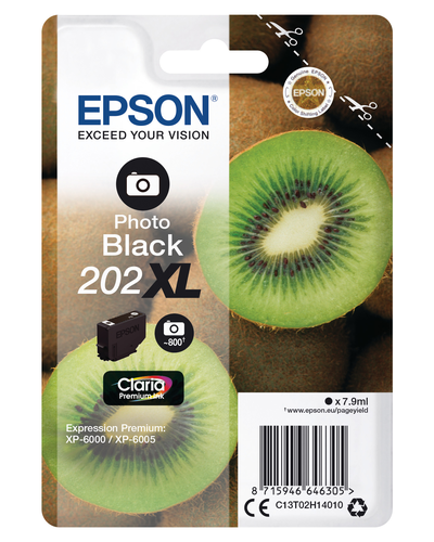 EPSON Tintenpatrone 202XL ph.schwarz T02H140 XP-6000/6005 800 Seiten