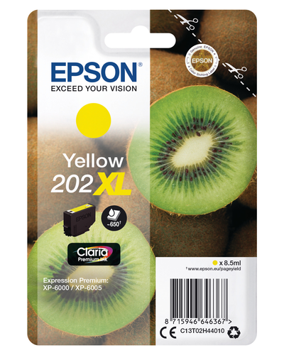 EPSON Tintenpatrone 202XL yellow T02H440 XP-6000/6005 650 Seiten