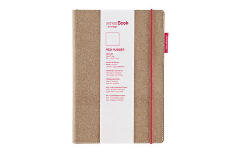 TRANSOTYPE senseBook RED RUBBER A5 75020501 liniert, M, 135 Seiten beige