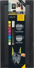 SECURIT Wand-Kreidetafel WOODY WBW-BL-20-40 schwarz...