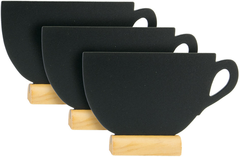 SECURIT Tischkreidetafel CUP-3 FBT-CUP-3 schwarz, 3...