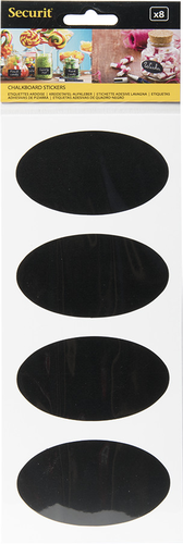 SECURIT Kreidetafel-Sticker OVAL CS-OVAL-8 schwarz 4.7x8x0.004cm