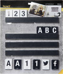SECURIT Buchstabenleiste, Set 1m LES-BL-100 schwarz...