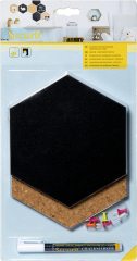 SECURIT Kreidetafel/Kork Set HEXAGON FB-CB-HEX schwarz...