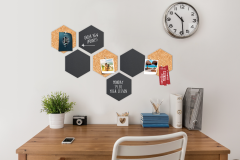 SECURIT Kreidetafel/Kork Set HEXAGON FB-CB-HEX schwarz...