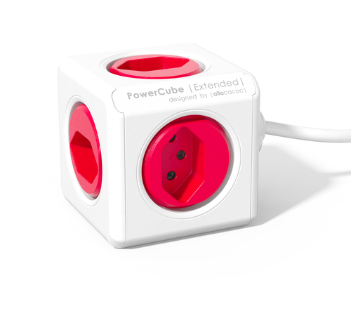 POWERCUBE Socket extend red 66.7790RD 5xT.13,1.5m cable