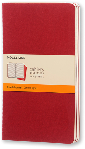 MOLESKINE Notizheft Cahier A5 101-4 liniert, rot 3 Stck