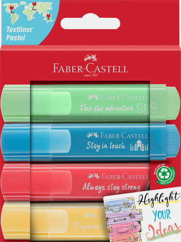 FABER-CASTELL Textmarker 46 Pastell 1.2-5mm 254625 multicolor 4 Stck