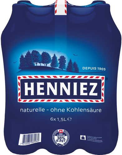 HENNIEZ Mineralwasser blau PET 1.5lt 8239 6 Stck ohne Kohlensure