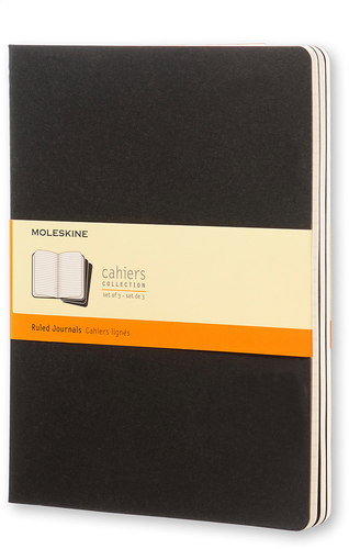 MOLESKINE Notizheft Cahier XL 25x19cm 705014 liniert, schwarz 3 Stck