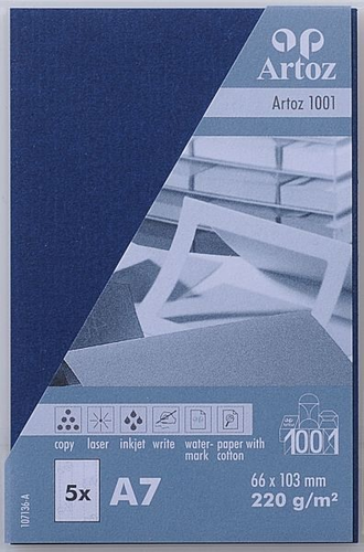 ARTOZ Visitenkarten 1001 A7 107136144 220g, classic blau 5 Blatt