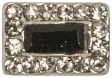 Nail Art Deko gross Rechteck-Strass silber/schwarz
