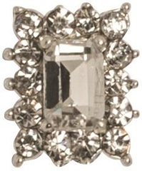 Nail Art Deko gross Rechteck-Strass silber